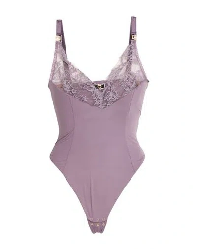 Elisabetta Franchi Woman Bodysuit Mauve Size 8 Polyamide, Elastane In Purple