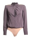 Elisabetta Franchi Woman Bodysuit Mauve Size 8 Viscose, Elastane, Polyamide In Purple