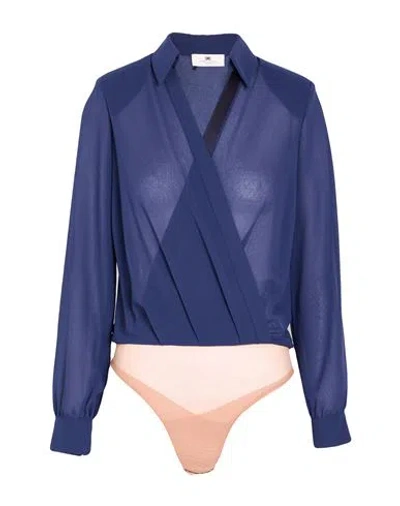 Elisabetta Franchi Woman Bodysuit Midnight Blue Size 12 Polyester