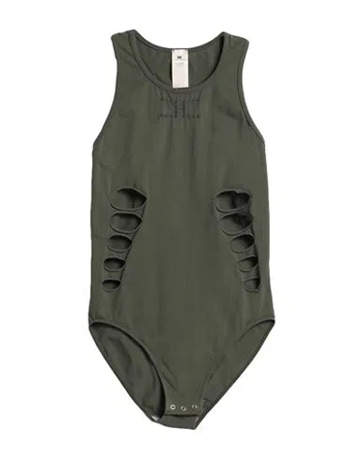 Elisabetta Franchi Woman Bodysuit Military Green Size 4 Polyamide, Elastane