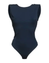 Elisabetta Franchi Woman Bodysuit Navy Size 10 Viscose, Elastane