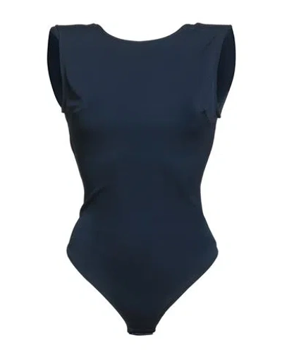 Elisabetta Franchi Woman Bodysuit Navy Size 10 Viscose, Elastane