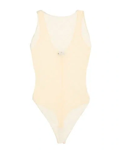 Elisabetta Franchi Woman Bodysuit Pastel Yellow Size 8 Polyamide In Pink
