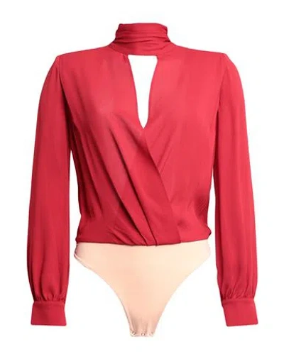 Elisabetta Franchi Woman Bodysuit Red Size 8 Viscose, Polyamide, Elastane