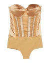 Elisabetta Franchi Woman Bodysuit Sand Size 2 Acetate, Polyamide, Elastane
