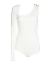 Elisabetta Franchi Woman Bodysuit White Size 10 Viscose, Elastane, Cotton