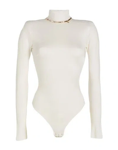 Elisabetta Franchi Woman Bodysuit White Size 4 Viscose, Elastane
