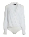 Elisabetta Franchi Woman Bodysuit White Size 8 Viscose, Elastane