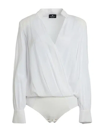 Elisabetta Franchi Woman Bodysuit White Size 8 Viscose, Elastane