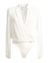 Elisabetta Franchi Woman Bodysuit White Size 8 Viscose, Polyamide, Elastane In White