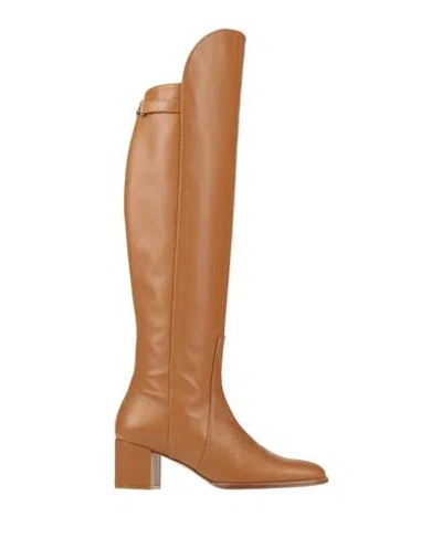 Elisabetta Franchi Woman Boot Camel Size 7 Leather In Beige