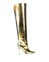 Elisabetta Franchi Woman Boot Gold Size 11 Textile Fibers In Gold