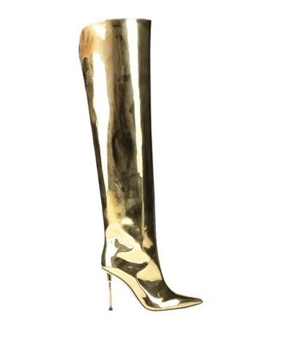 Elisabetta Franchi Woman Boot Gold Size 11 Textile Fibers