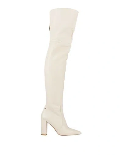 Elisabetta Franchi Woman Boot Ivory Size 7 Leather In White