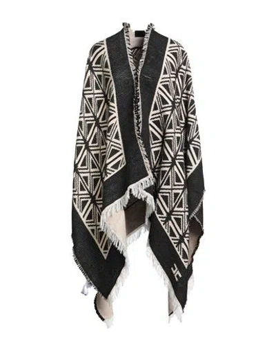 Elisabetta Franchi Woman Cape Black Size Onesize Acrylic, Wool, Viscose