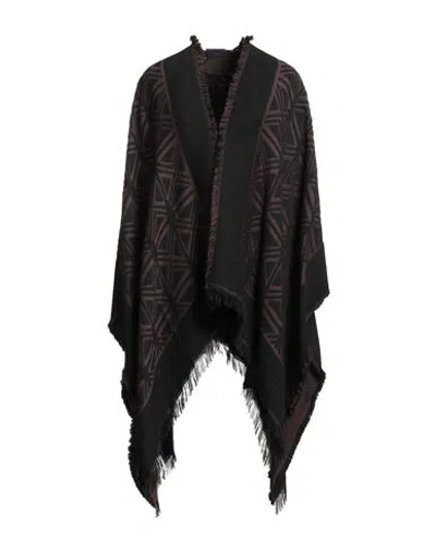Elisabetta Franchi Woman Cape Chocolate Brown Size Onesize Acrylic, Wool, Viscose
