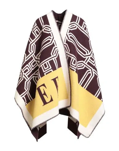 Elisabetta Franchi Woman Cape Plum Size Onesize Wool, Cotton, Polyester