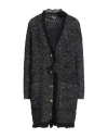 ELISABETTA FRANCHI ELISABETTA FRANCHI WOMAN CARDIGAN BLACK SIZE 10 POLYAMIDE, SYNTHETIC FIBERS, WOOL, MOHAIR WOOL, ALPA