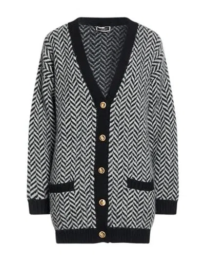Elisabetta Franchi Woman Cardigan Black Size 4 Acrylic, Polyamide, Wool, Elastane