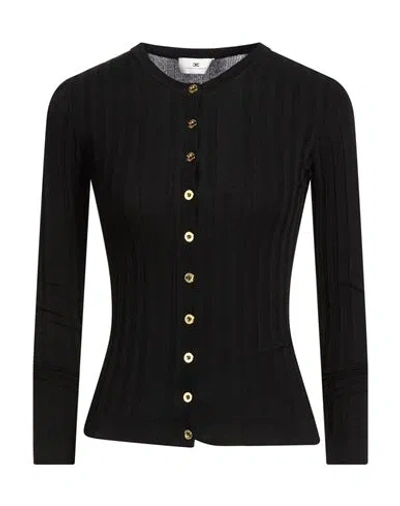 Elisabetta Franchi Woman Cardigan Black Size 4 Viscose, Polyamide