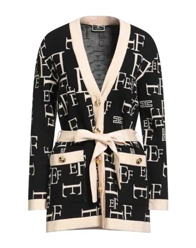 Elisabetta Franchi Woman Cardigan Black Size 4 Viscose, Polyamide, Polyester