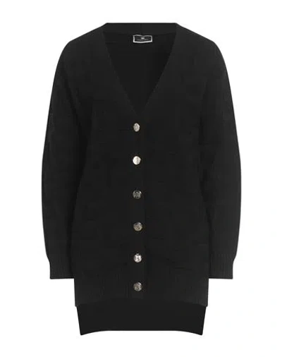 Elisabetta Franchi Woman Cardigan Black Size 4 Viscose, Polyester