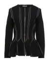 Elisabetta Franchi Woman Cardigan Black Size 8 Viscose, Polypropylene, Polyester In Black