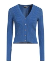Elisabetta Franchi Woman Cardigan Blue Size 4 Viscose, Polyester In Blue