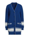 Elisabetta Franchi Woman Cardigan Bright Blue Size 6 Viscose, Acrylic, Polyester In Blue