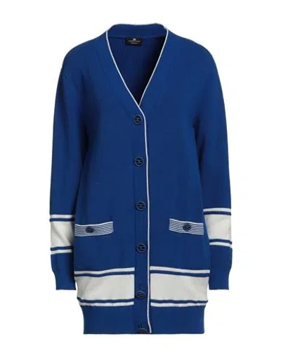 Elisabetta Franchi Woman Cardigan Bright Blue Size 6 Viscose, Acrylic, Polyester