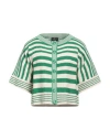 Elisabetta Franchi Woman Cardigan Green Size 6 Cotton, Viscose