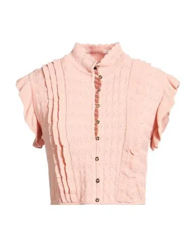 Elisabetta Franchi Woman Cardigan Light Pink Size 8 Viscose, Polyester