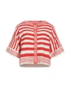 Elisabetta Franchi Woman Cardigan Tomato Red Size 8 Cotton, Viscose In Tomato Red