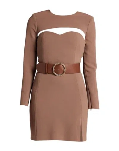 Elisabetta Franchi Woman Mini Dress Brown Size 8 Polyamide, Elastane, Synthetic Fibers