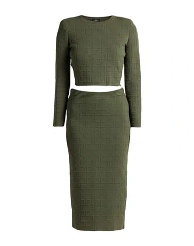 Elisabetta Franchi Woman Co-ord Military Green Size 8 Viscose, Polypropylene, Polyester