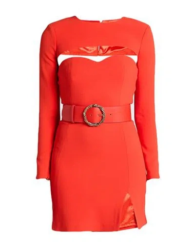 Elisabetta Franchi Woman Mini Dress Tomato Red Size 6 Polyamide, Elastane, Synthetic Fibers In Orange