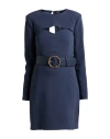 Elisabetta Franchi Woman Mini Dress Slate Blue Size 8 Polyamide, Elastane, Synthetic Fibers