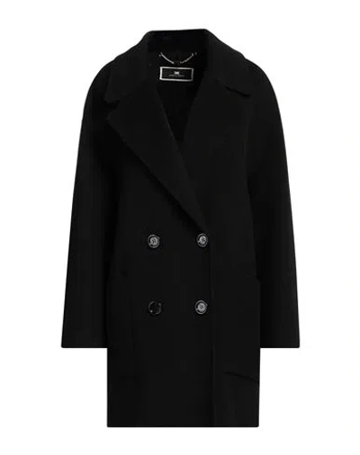 Elisabetta Franchi Woman Coat Black Size 8 Wool