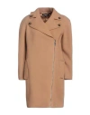 Elisabetta Franchi Woman Coat Camel Size 4 Virgin Wool, Polyamide In Brown
