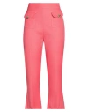 Elisabetta Franchi Woman Cropped Pants Coral Size 8 Viscose, Wool In Red