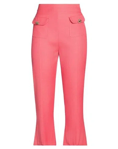 Elisabetta Franchi Woman Cropped Pants Coral Size 8 Viscose, Wool In Red