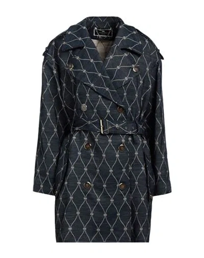 Elisabetta Franchi Woman Denim Outerwear Blue Size 4 Polyester, Cotton