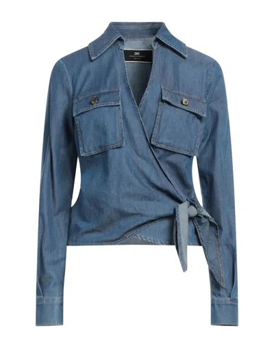 Elisabetta Franchi Denim Shirts In Blue