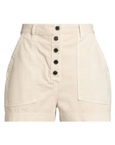 Elisabetta Franchi Woman Denim Shorts Beige Size 28 Cotton In Gold