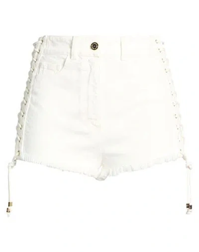 Elisabetta Franchi Woman Denim Shorts White Size 27 Cotton, Elastane