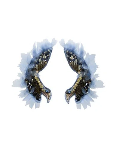 Elisabetta Franchi Woman Earrings Slate Blue Size - Metal
