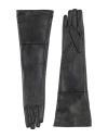 Elisabetta Franchi Woman Gloves Black Size 8 Ovine Leather