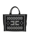 Elisabetta Franchi Woman Handbag Black Size - Cotton, Polyester, Textile Fibers, Acrylic, Polyuretha
