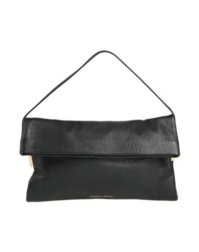 Elisabetta Franchi Woman Handbag Black Size - Cow Leather In Pink
