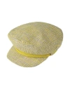 Elisabetta Franchi Woman Hat Yellow Size 7 Cotton, Acrylic, Polyester In Yellow